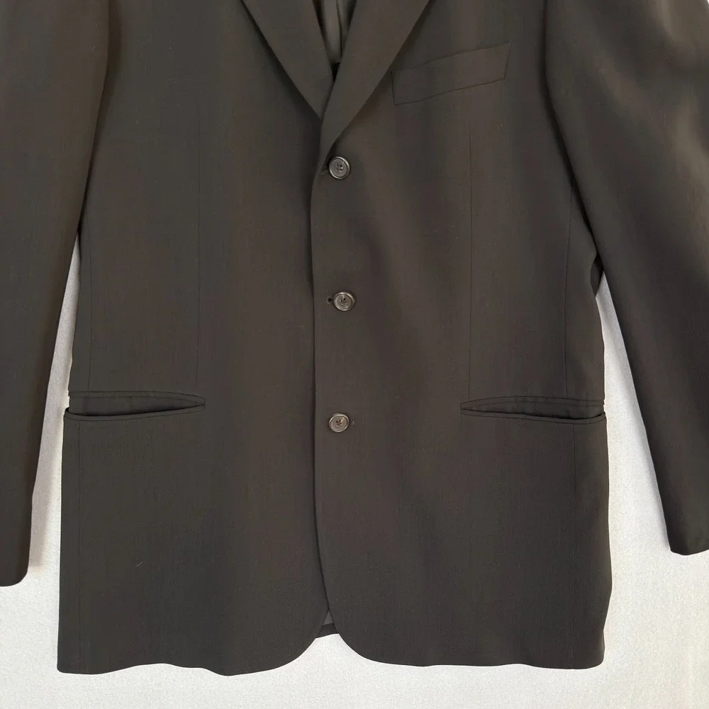 Hugo Boss Einstein Blazer 44L Black Wool Suit Jacket Made in‎ USA Classic 3Btn